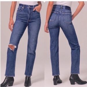 Abercrombie & Fitch The Ankle Straight Ultra High Rise Jeans '90s Denim 25